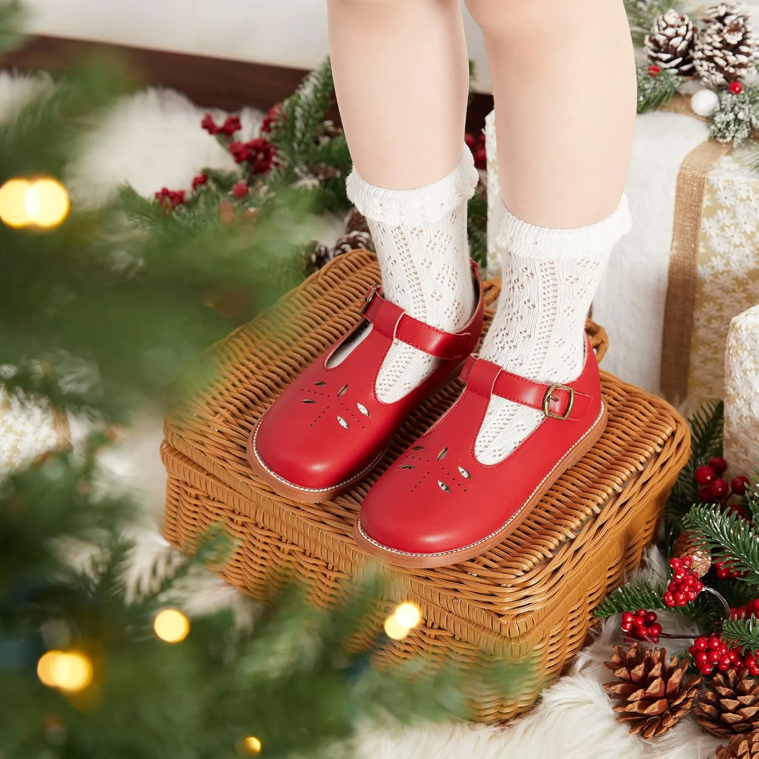 Felix & Flora Toddler Little Girl Mary Jane Dress Shoes - Ballet Flats for Easter Flower Girl Party School Shoes.