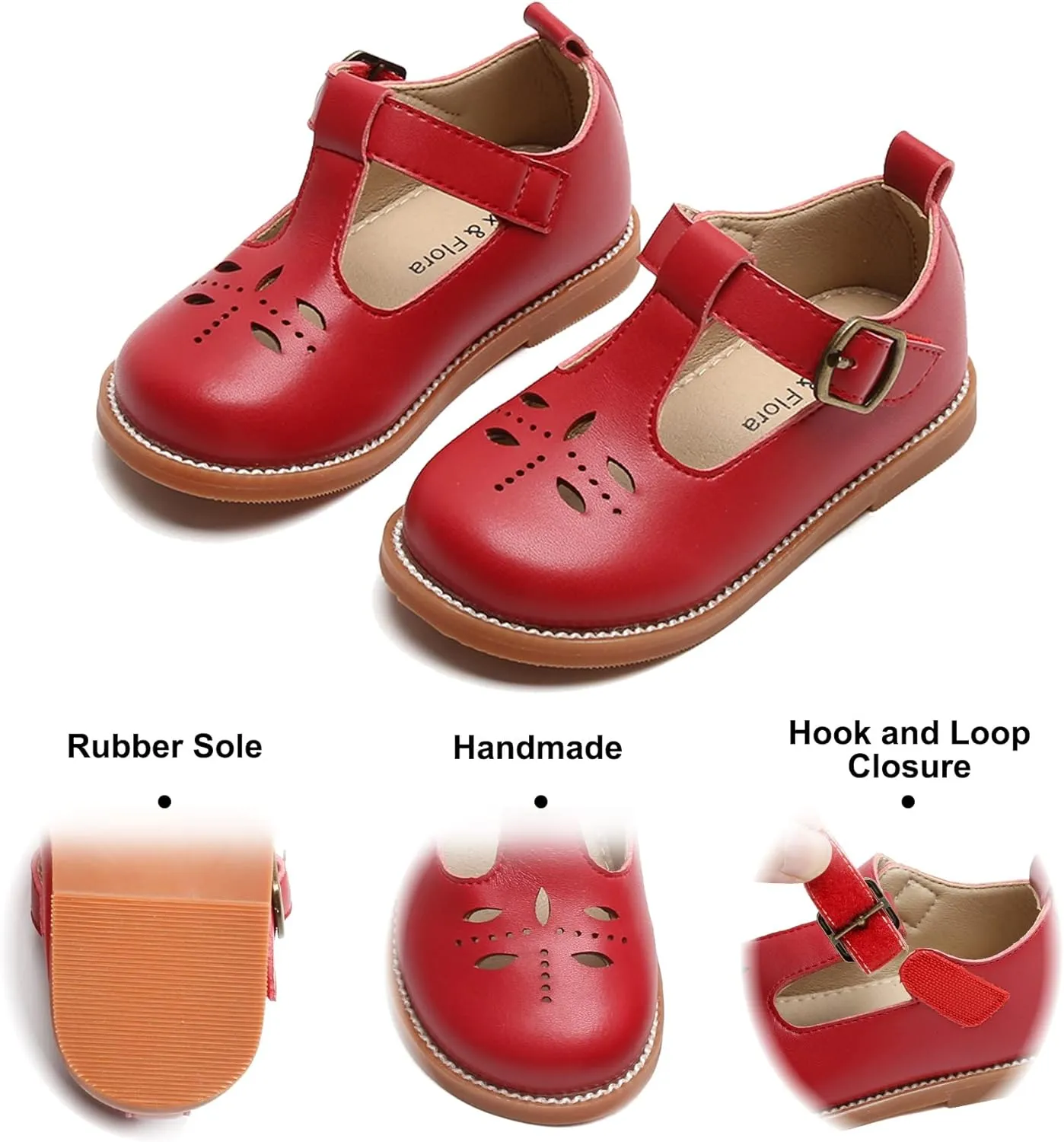 Felix & Flora Toddler Little Girl Mary Jane Dress Shoes - Ballet Flats for Easter Flower Girl Party School Shoes.