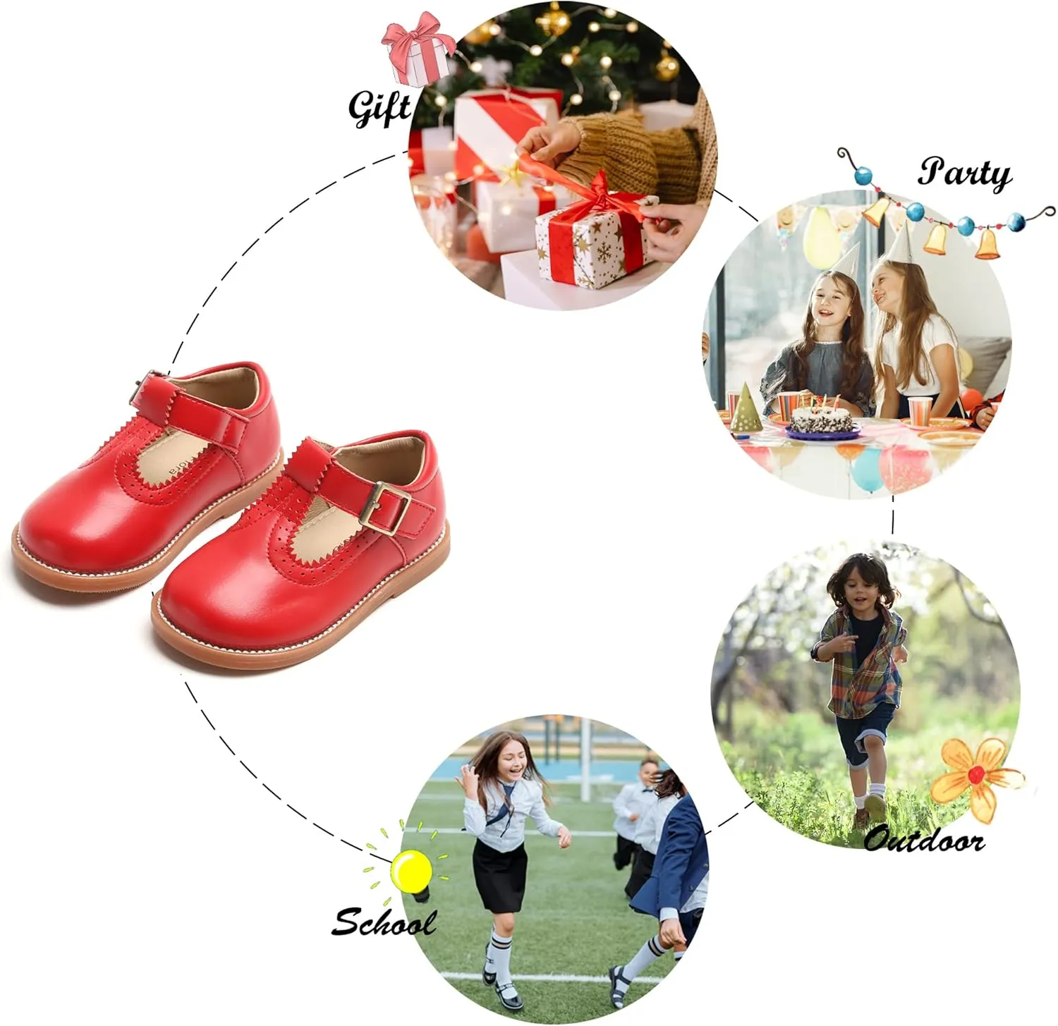 Felix & Flora Toddler Little Girl Mary Jane Dress Shoes - Ballet Flats for Easter Flower Girl Party School Shoes.