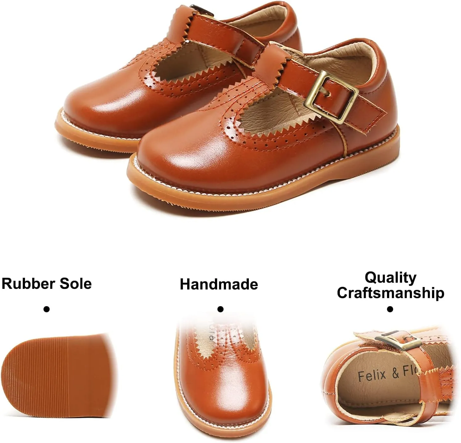 Felix & Flora Toddler Little Girl Mary Jane Dress Shoes - Ballet Flats for Easter Flower Girl Party School Shoes.