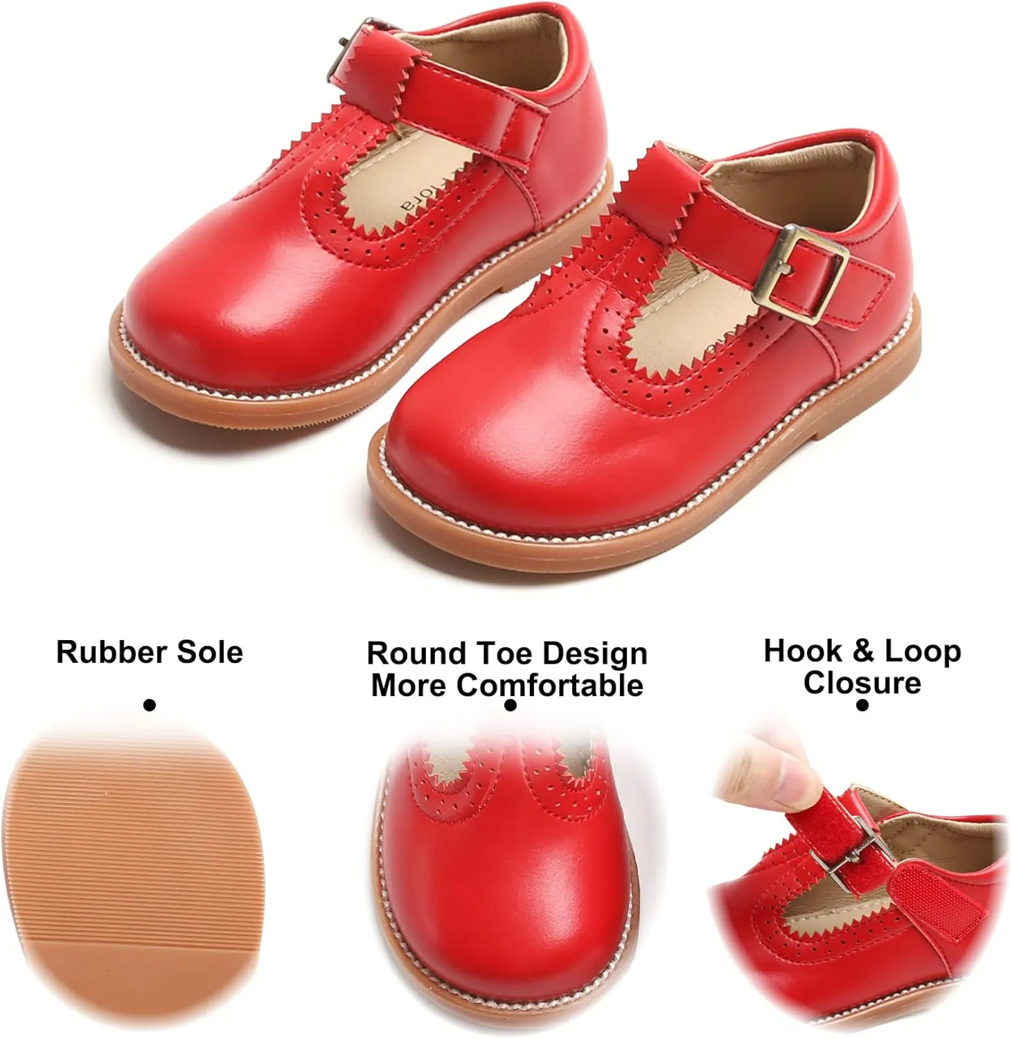 Felix & Flora Toddler Little Girl Mary Jane Dress Shoes - Ballet Flats for Easter Flower Girl Party School Shoes.