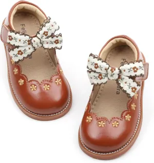 Felix & Flora Toddler Little Girl Mary Jane Dress Shoes - Ballet Flats for Girl Party School Shoes