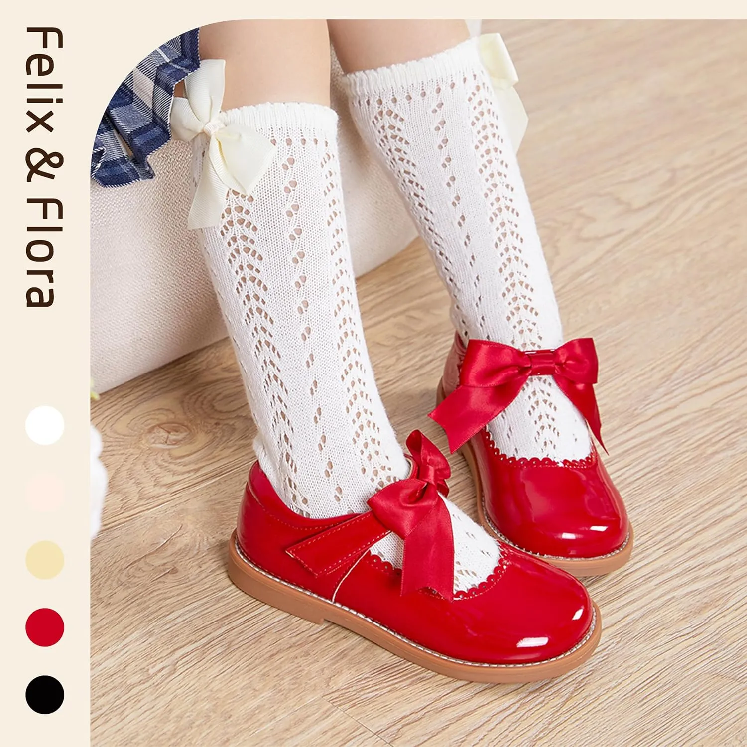 Felix & Flora Toddler Little Girl Mary Jane Dress Shoes - Ballet Flats for Girl Party School Shoes