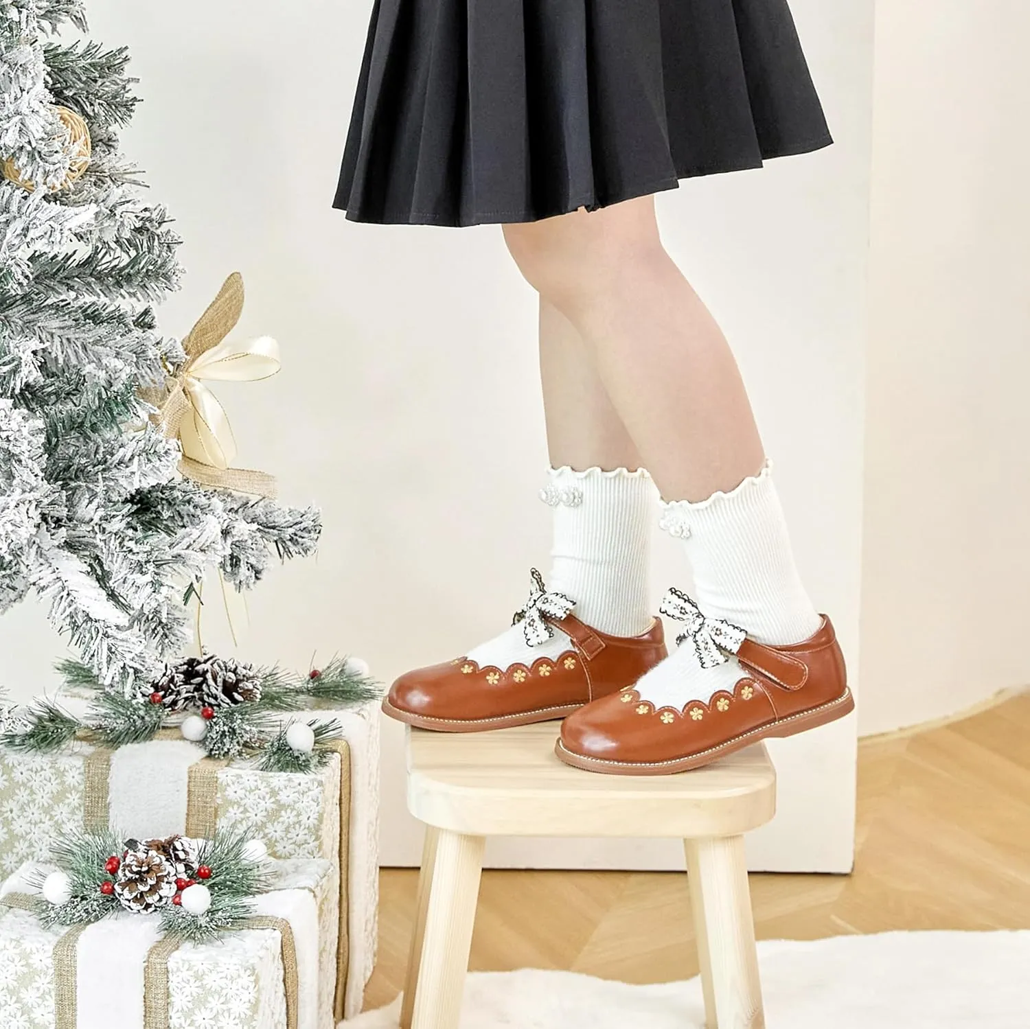 Felix & Flora Toddler Little Girl Mary Jane Dress Shoes - Ballet Flats for Girl Party School Shoes