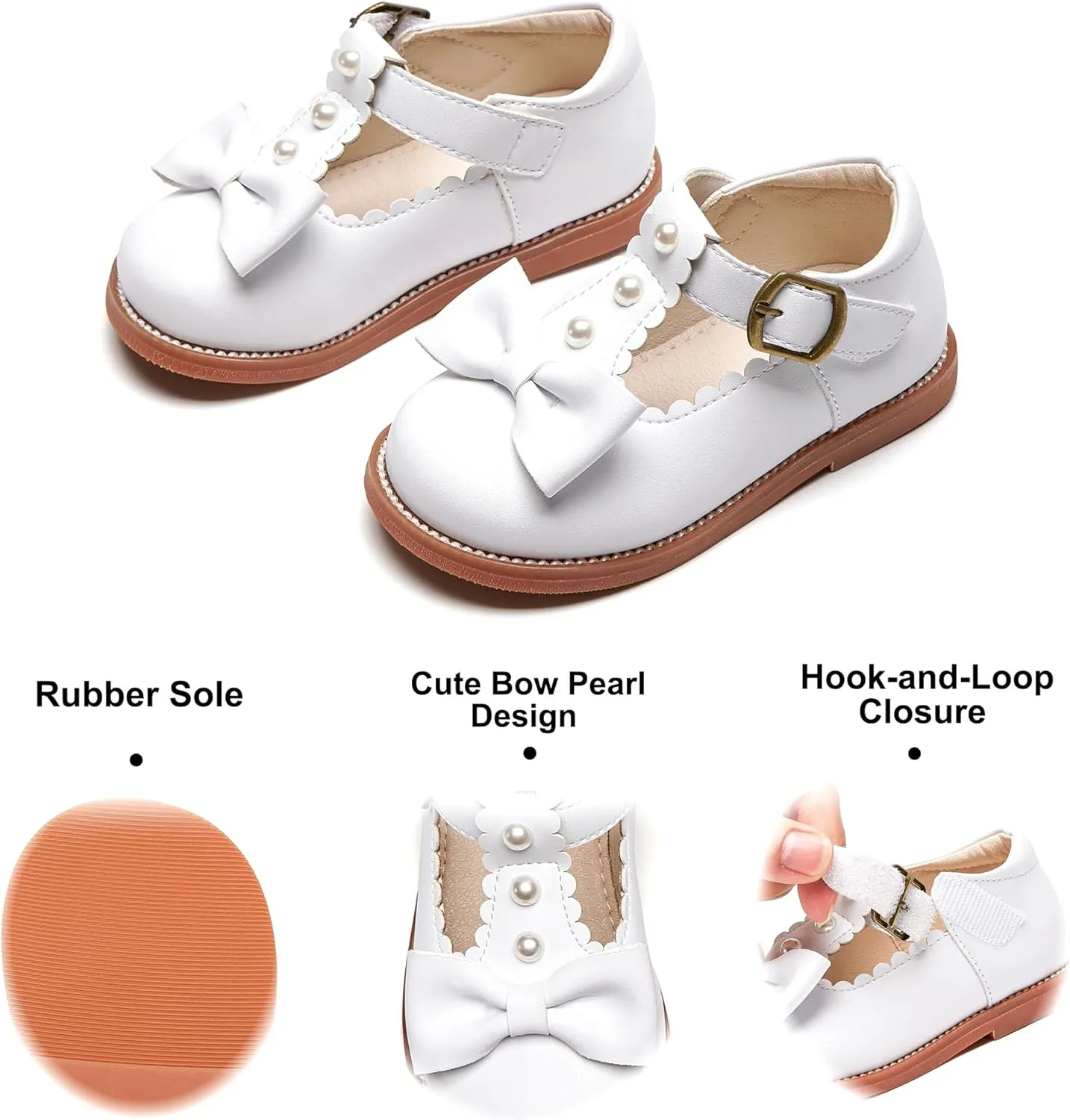 Felix & Flora Toddler Little Girl Princess Dress Shoes-Mary Jane Flats for Girl Party School Shoes