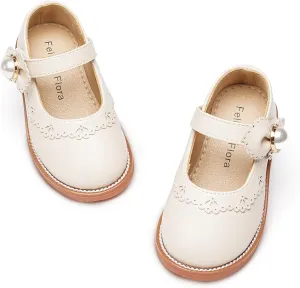 Felix & Flora Toddler Little Girl Princess Dress Shoes-Mary Jane Flats for Girl Party School Shoes