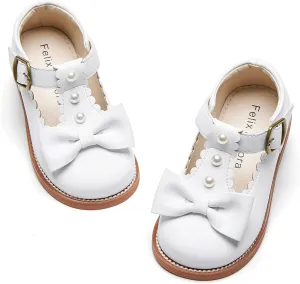 Felix & Flora Toddler Little Girl Princess Dress Shoes-Mary Jane Flats for Girl Party School Shoes