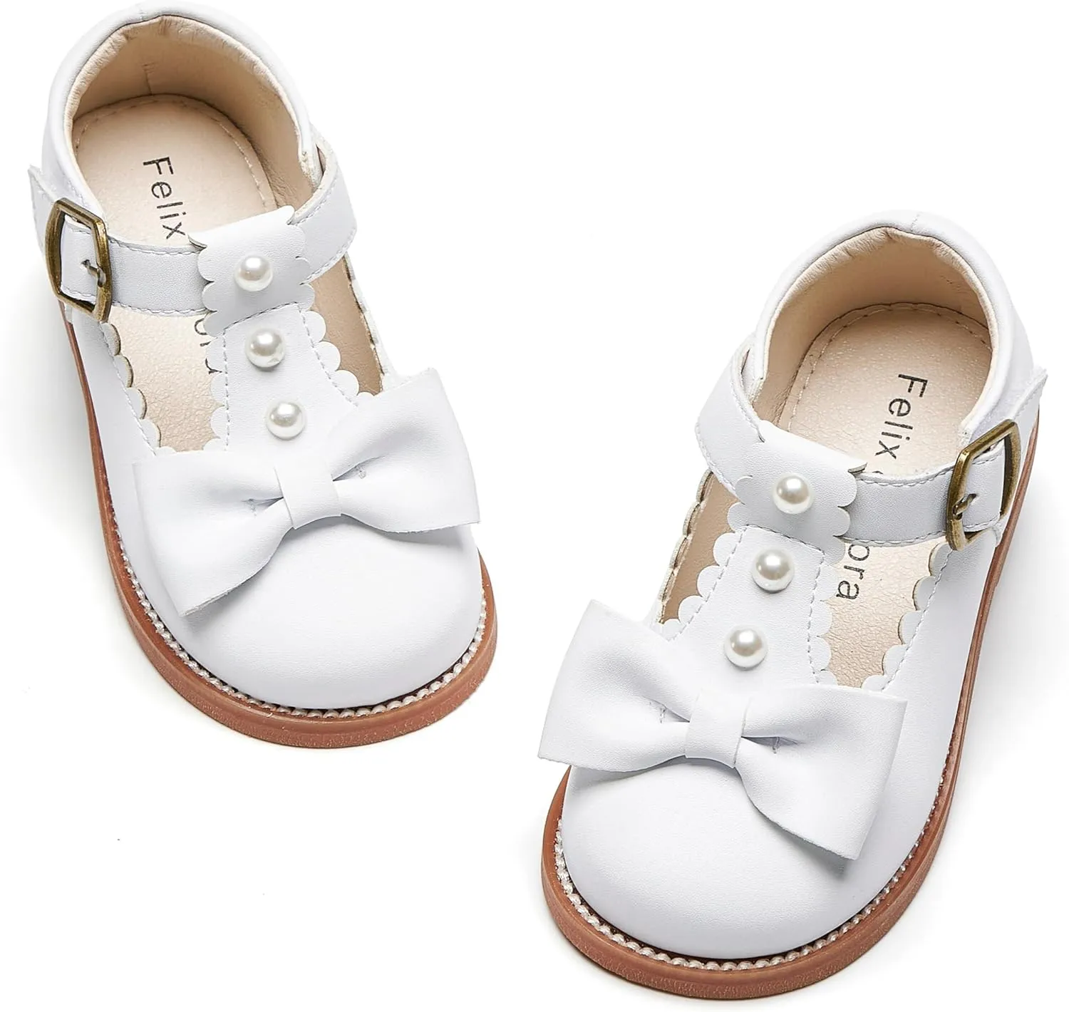 Felix & Flora Toddler Little Girl Princess Dress Shoes-Mary Jane Flats for Girl Party School Shoes