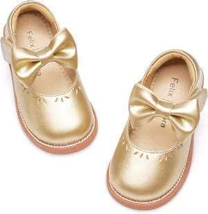 Felix & Flora Toddler Little Girl Princess Dress Shoes-Mary Jane Flats for Girl Party School Shoes