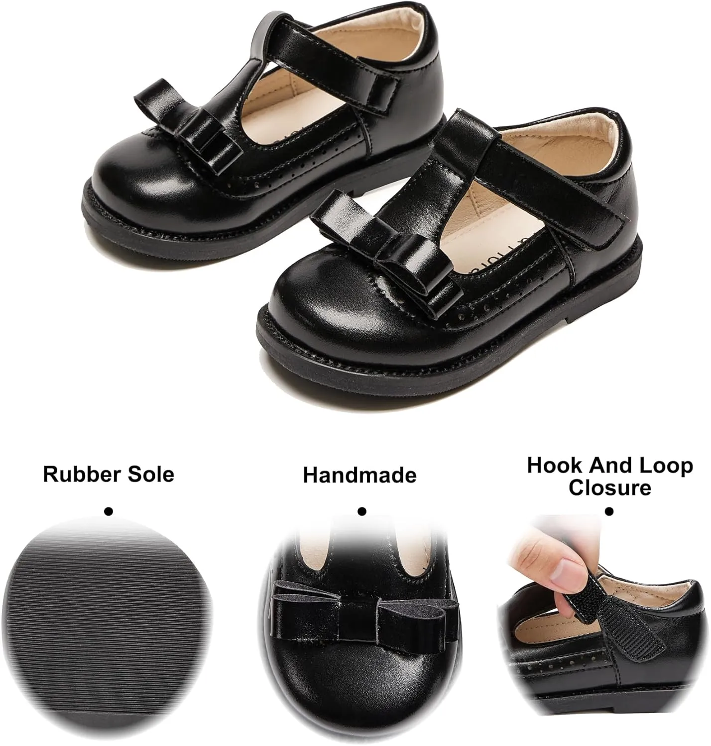 Felix & Flora Toddler Little Girl Princess Dress Shoes-Mary Jane Flats for Girl Party School Shoes