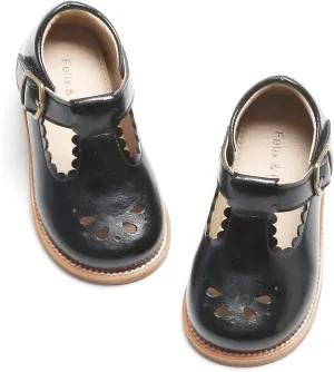 Felix & Flora Toddler Little Girl Princess Dress Shoes-Mary Jane Flats for Girl Party School Shoes