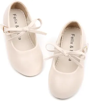 Felix & Flora Toddler Little Girls Dress Shoes - Flower Girls Mary Jane Flats Ballet Shoes Party Wedding