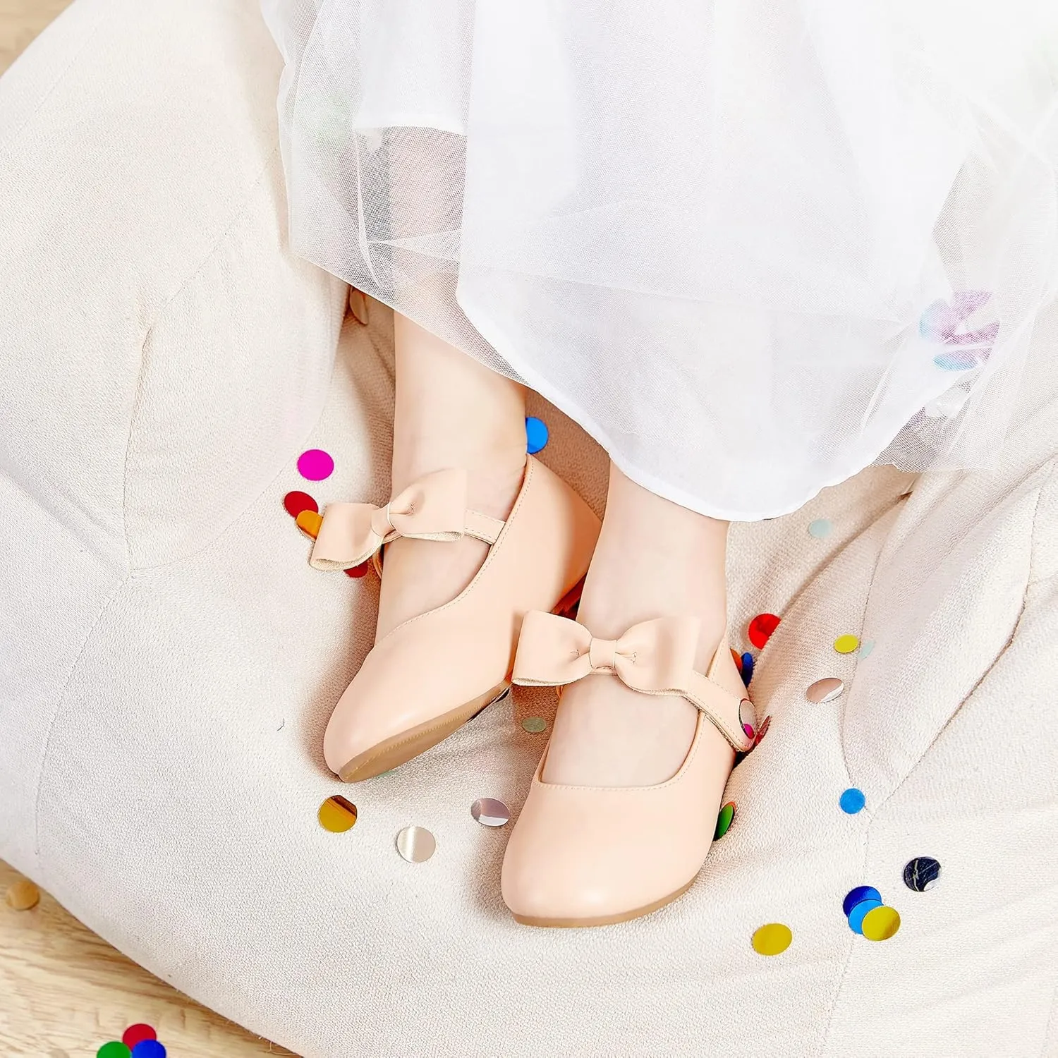 Felix & Flora Toddler Little Girls Dress Shoes - Flower Girls Mary Jane Flats Ballet Shoes Party Wedding