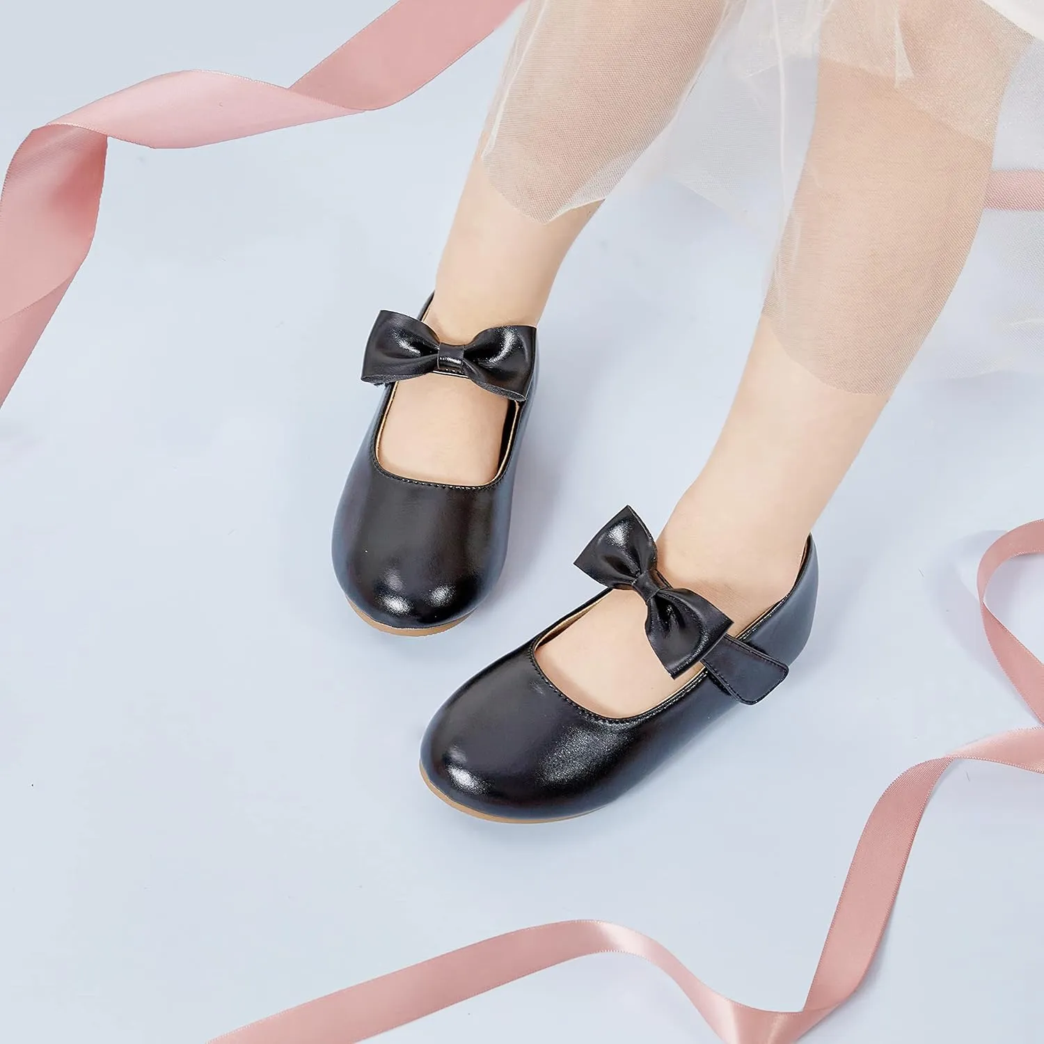 Felix & Flora Toddler Little Girls Dress Shoes - Flower Girls Mary Jane Flats Ballet Shoes Party Wedding
