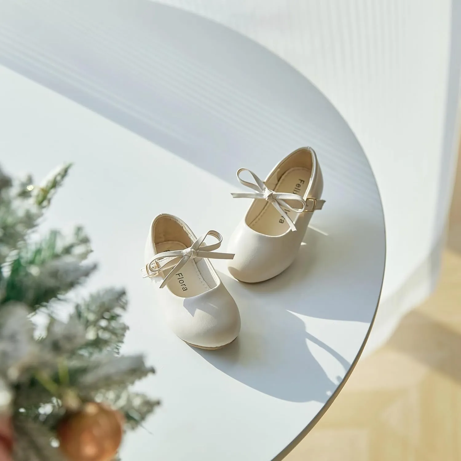 Felix & Flora Toddler Little Girls Dress Shoes - Flower Girls Mary Jane Flats Ballet Shoes Party Wedding