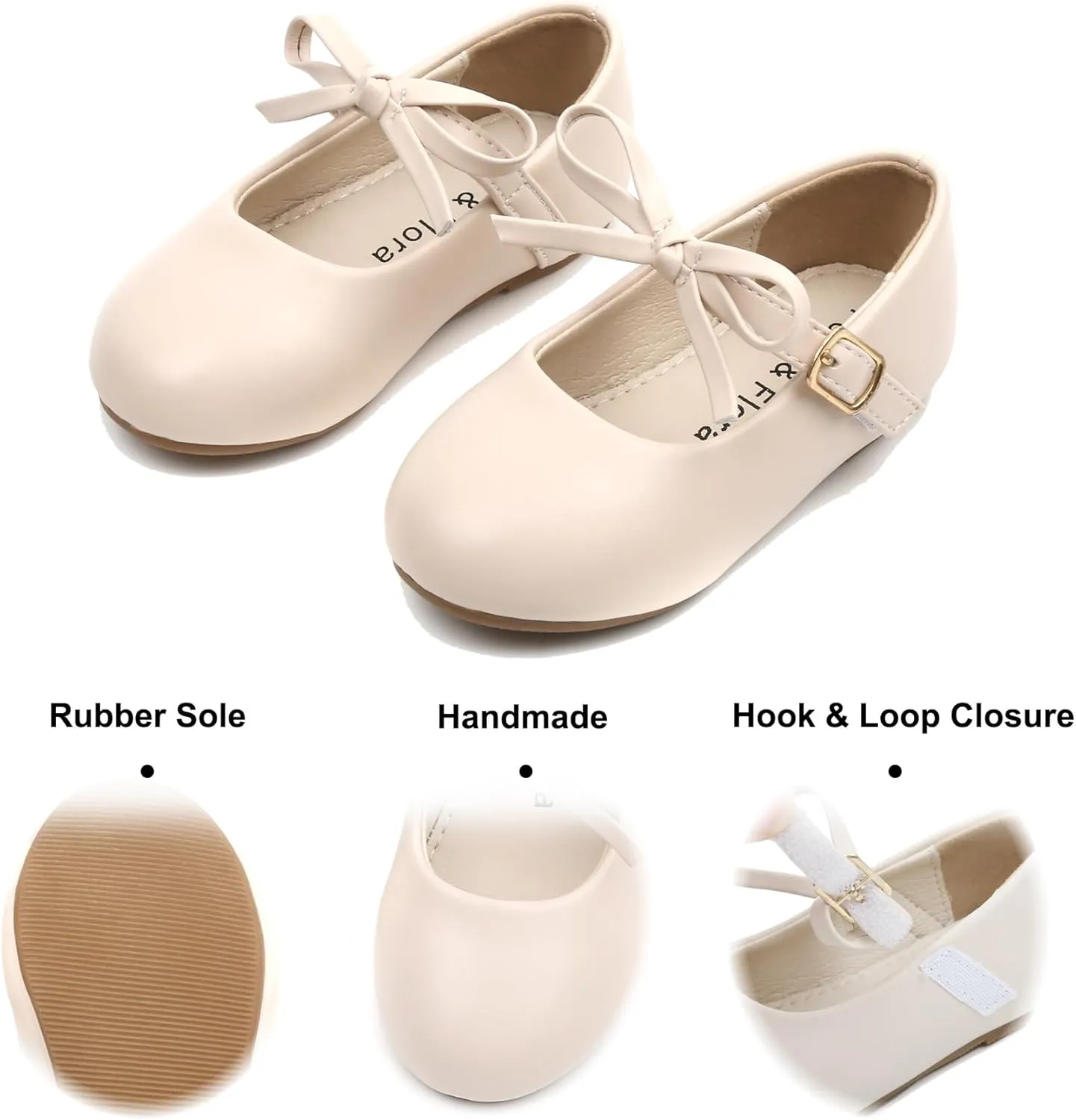 Felix & Flora Toddler Little Girls Dress Shoes - Flower Girls Mary Jane Flats Ballet Shoes Party Wedding