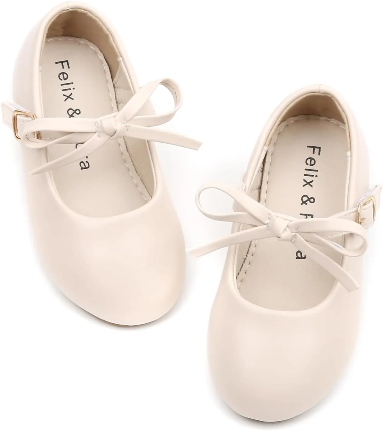 Felix & Flora Toddler Little Girls Dress Shoes - Flower Girls Mary Jane Flats Ballet Shoes Party Wedding