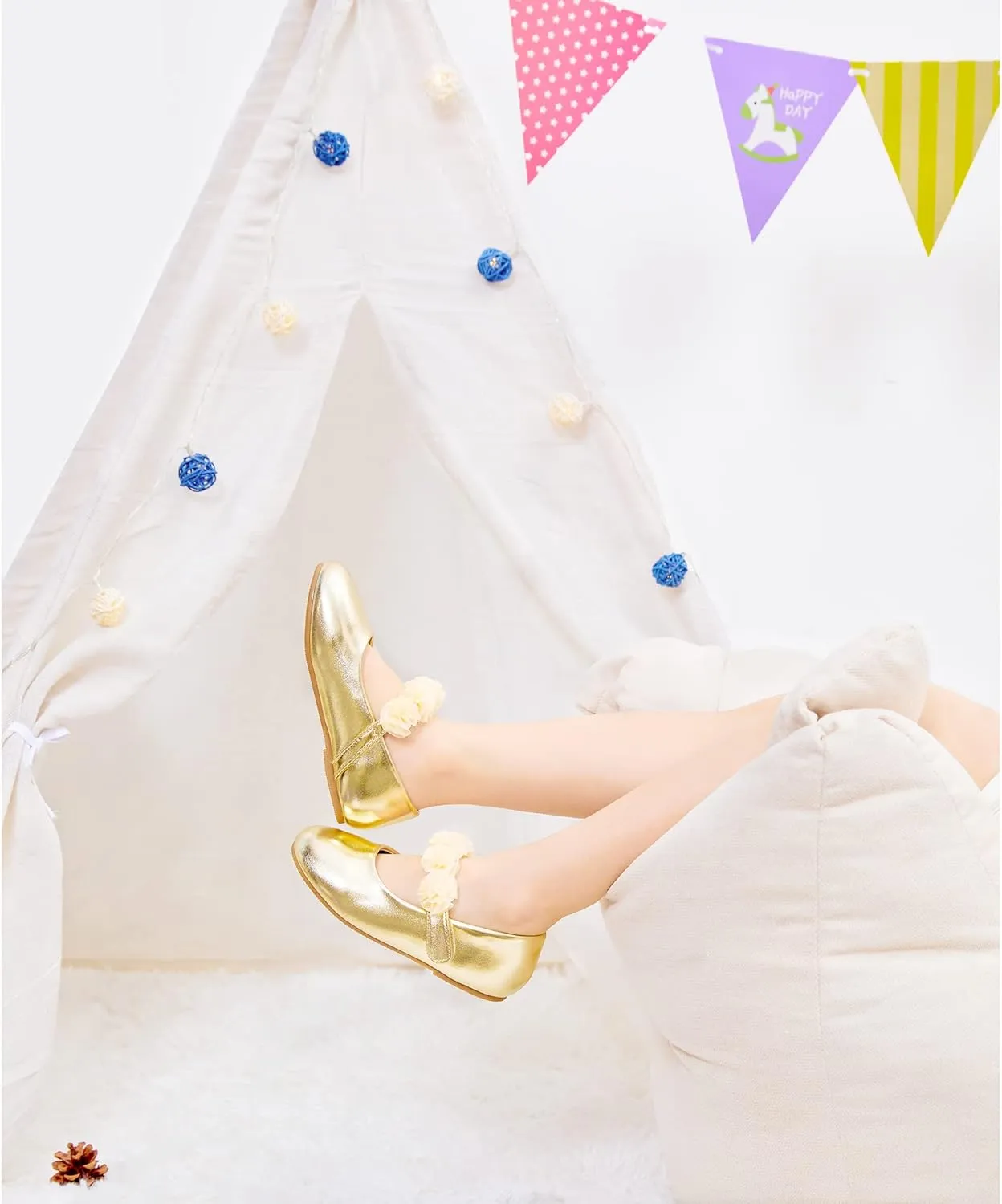 Felix & Flora Toddler Little Girls Dress Shoes - Flower Girls Mary Jane Flats Ballet Shoes Party Wedding