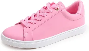 FEVERSOLE Women's Fashion Lightweight Spring Summer Vegan Leather Sneaker Casual Comfort Walking Shoes