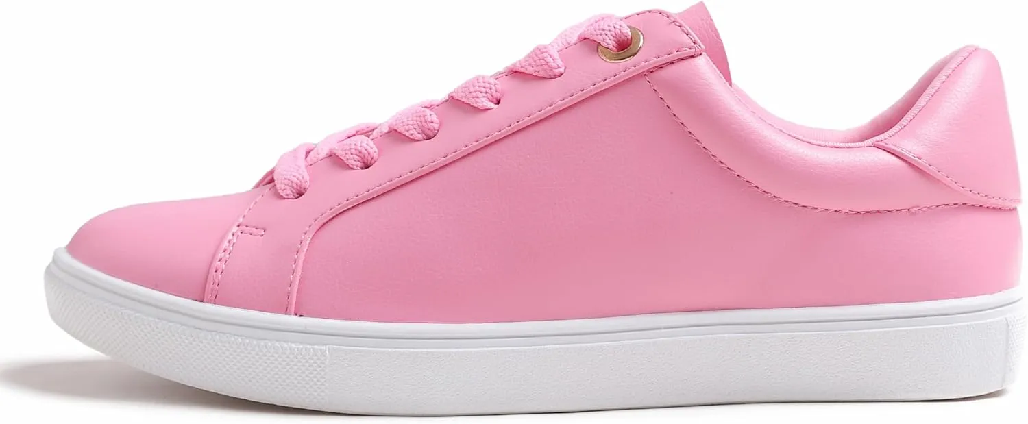 FEVERSOLE Women's Fashion Lightweight Spring Summer Vegan Leather Sneaker Casual Comfort Walking Shoes
