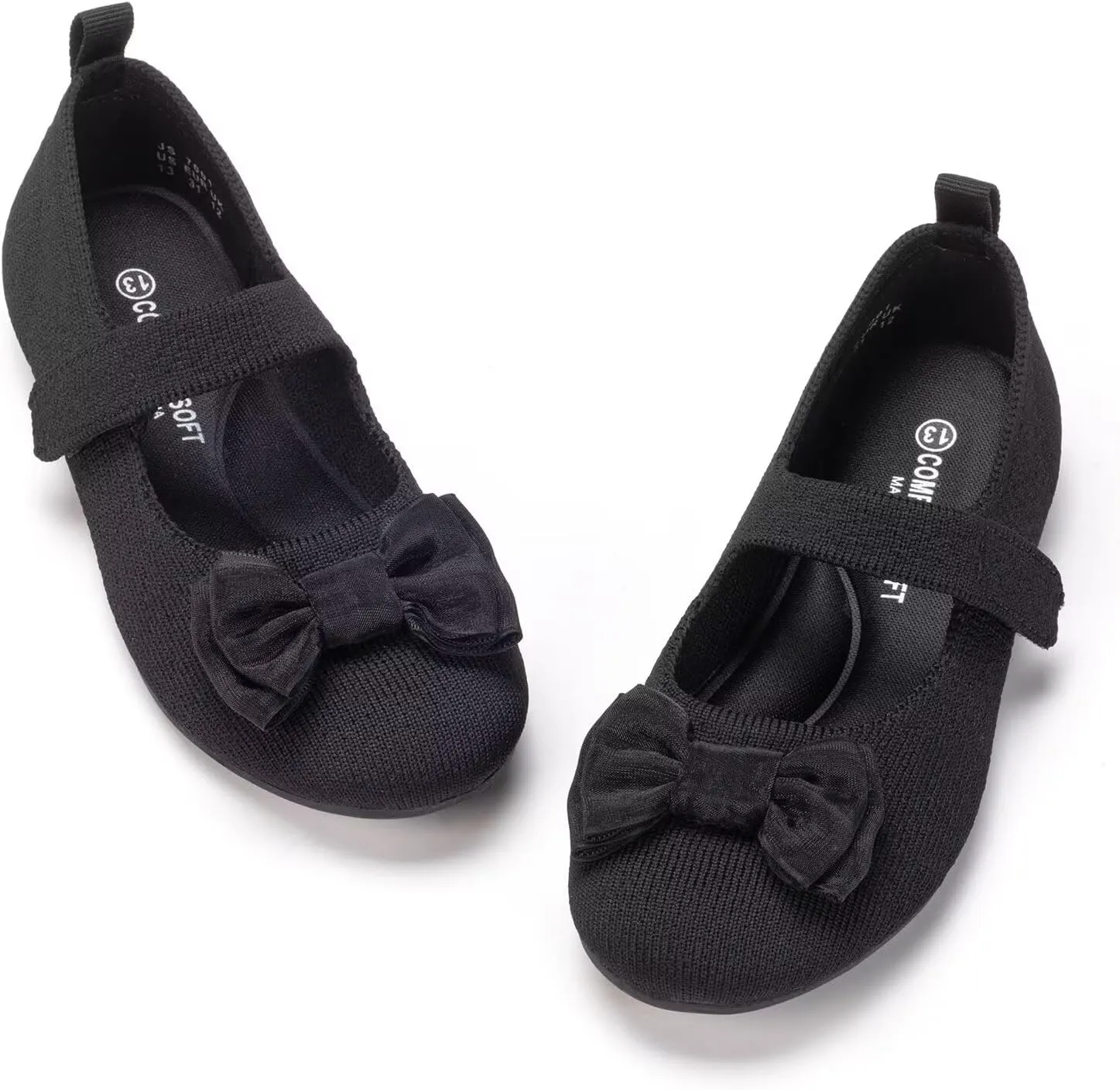 Frank Mully Girls Dress Shoes Mary Janes Girl Flats Slip on Ballet Flat Party School Shoes with Bow Toddler/Little Kid/Big Kid