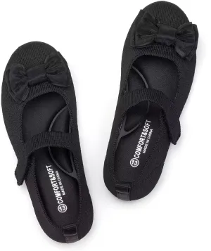Frank Mully Girls Dress Shoes Mary Janes Girl Flats Slip on Ballet Flat Party School Shoes with Bow Toddler/Little Kid/Big Kid