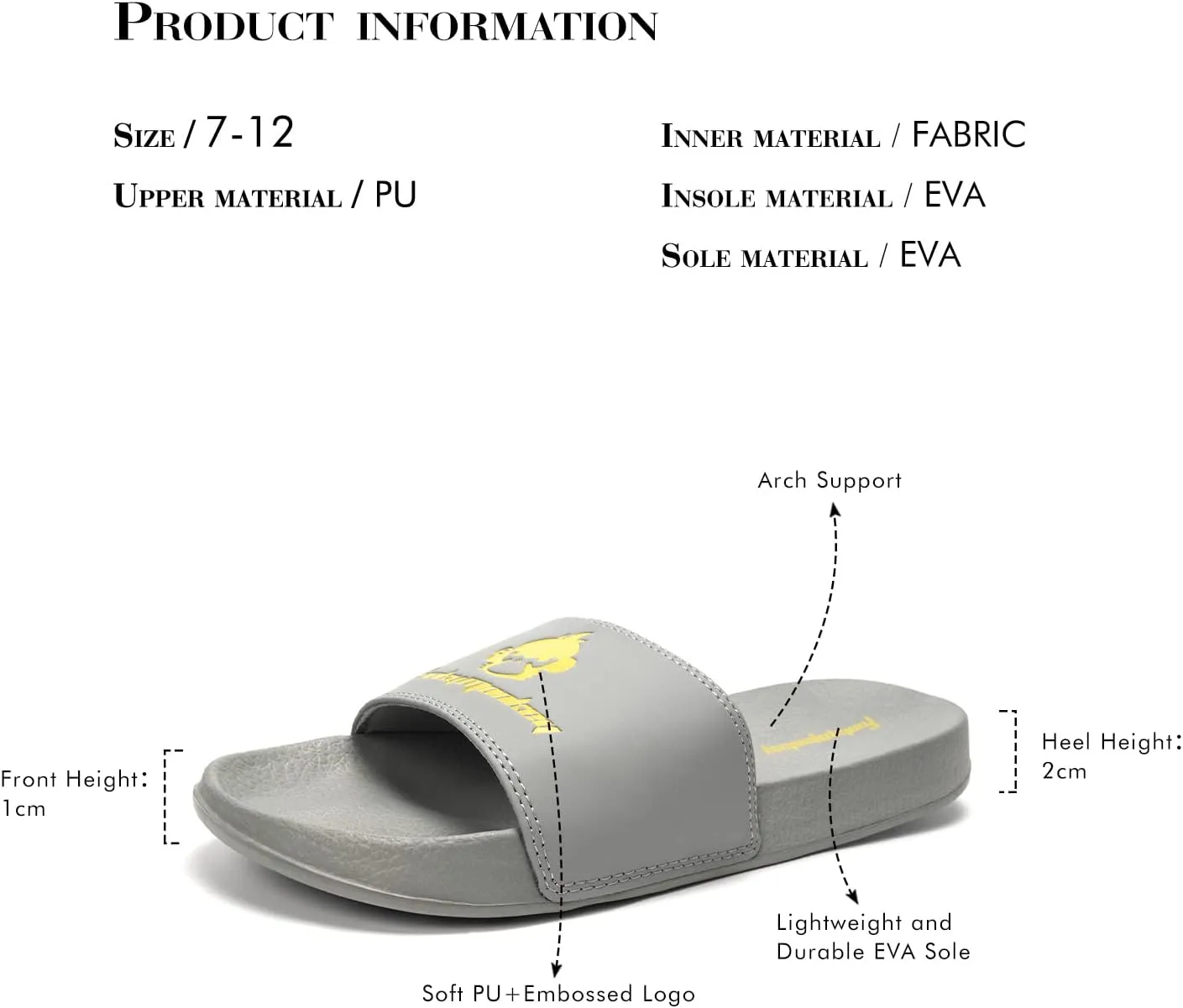 FUNKYMONKEY Slides for Men, Indoor & Outdoor Comfort Casual Sandals