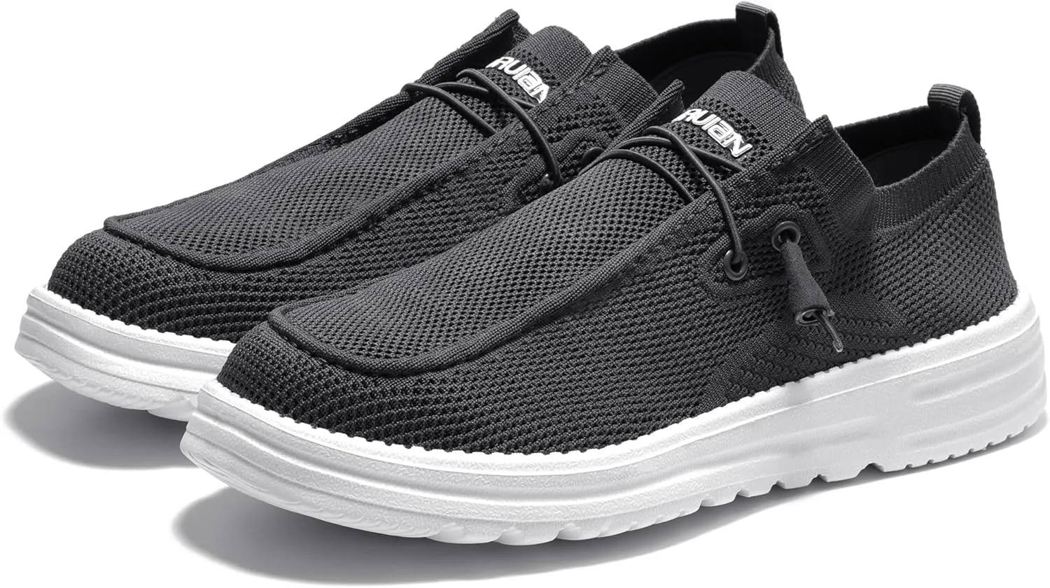 Furuian Comfortable Steel Toe Shoes Men Slip On Walking Sneakers Lightweight Safety Work Shoes
