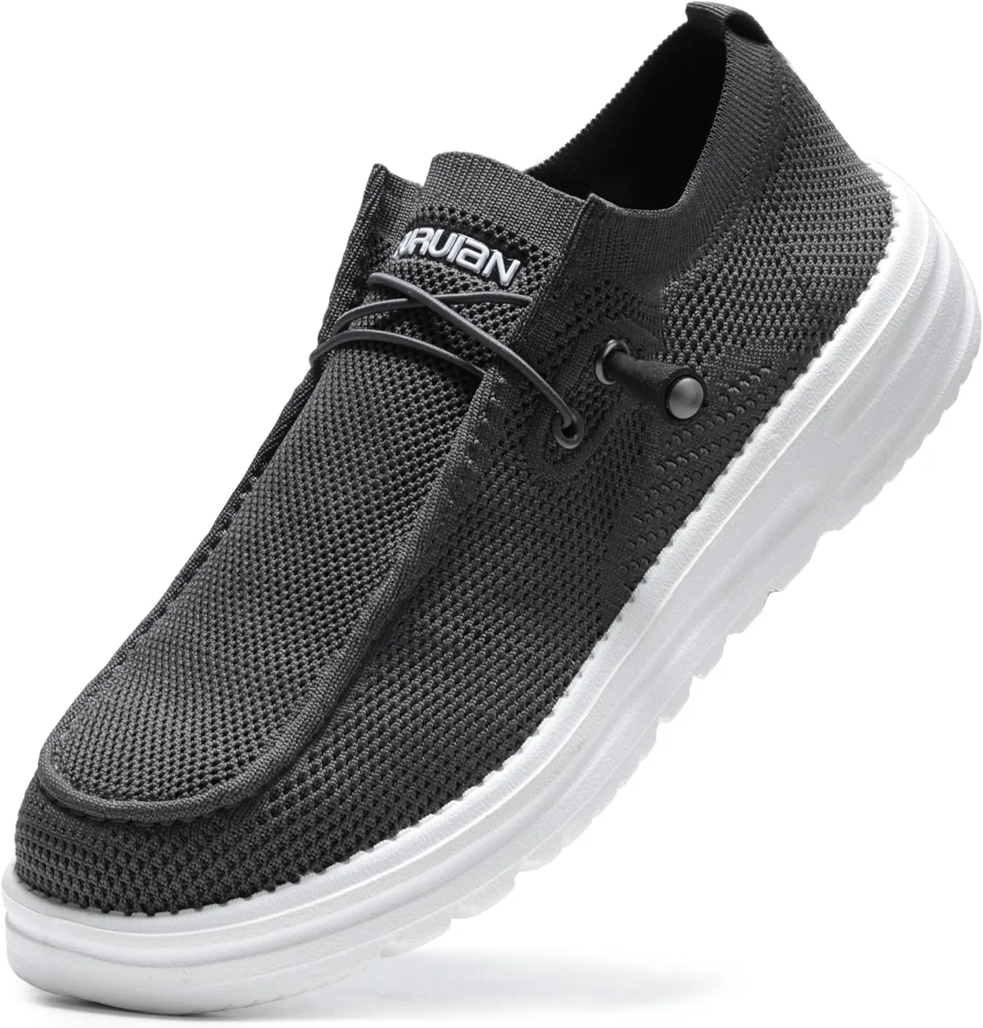 Furuian Comfortable Steel Toe Shoes Men Slip On Walking Sneakers Lightweight Safety Work Shoes