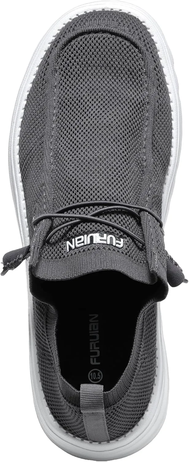 Furuian Comfortable Steel Toe Shoes Men Slip On Walking Sneakers Lightweight Safety Work Shoes