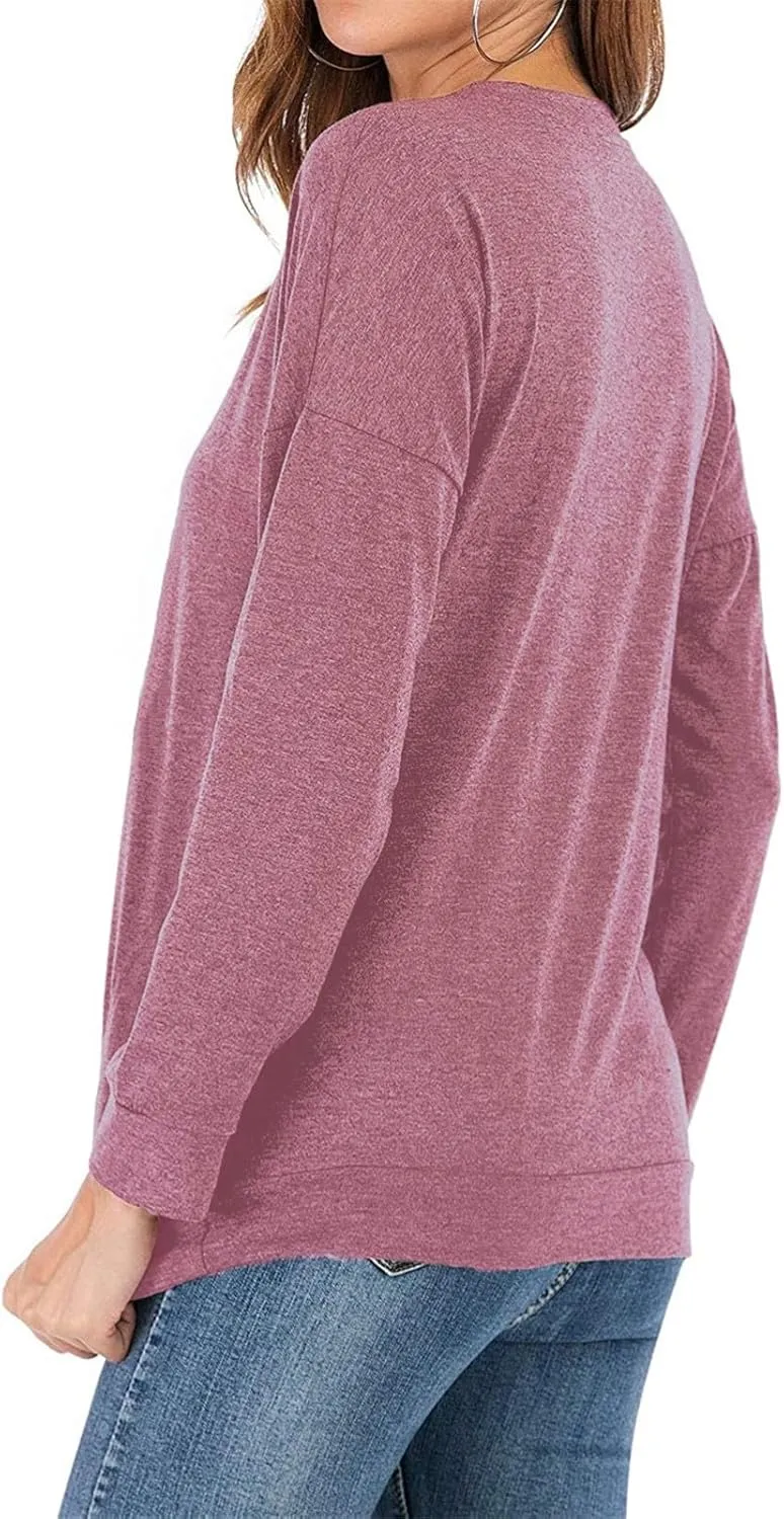 Fuyxxmer Happy Camper Sweatshirt Women Vintage Mountain Graphic Tee Long Sleeve Pullover Blouses Top Shirts with Pockets