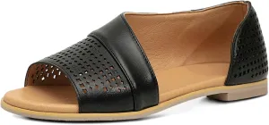 GATUXUS Women's Flats Sandals Open Toe Side Cutout Slip On Casual Slides Flat Shoes
