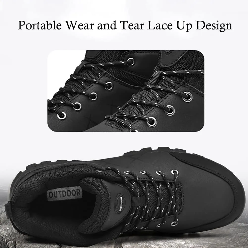 GEXECEUSS Hiking Boots for Men Breathable Non-Slip Casual Low-Top Sneakers for Trailing Trekking Outdoor Leather Walking Shoes