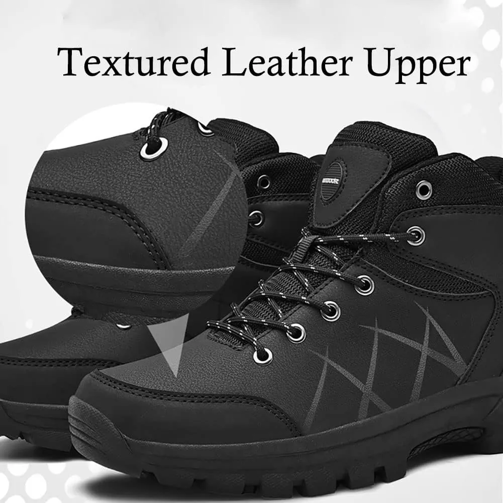 GEXECEUSS Hiking Boots for Men Breathable Non-Slip Casual Low-Top Sneakers for Trailing Trekking Outdoor Leather Walking Shoes