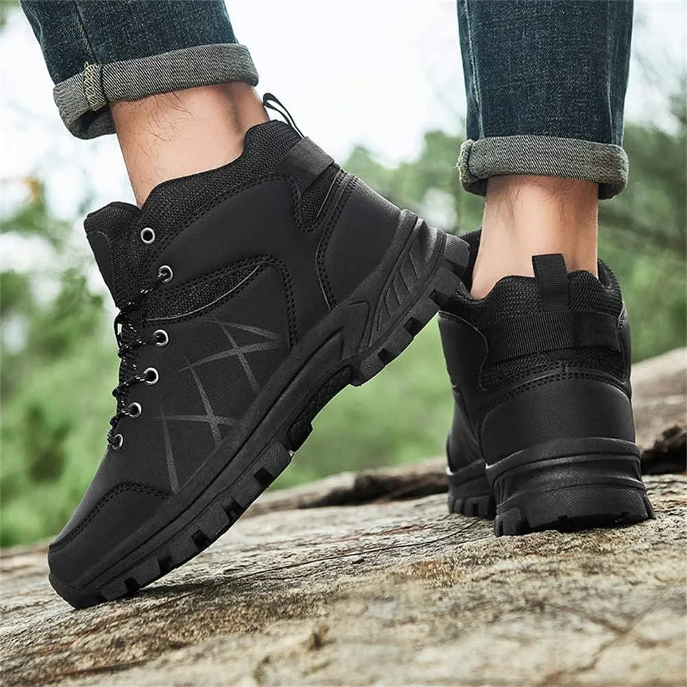GEXECEUSS Hiking Boots for Men Breathable Non-Slip Casual Low-Top Sneakers for Trailing Trekking Outdoor Leather Walking Shoes
