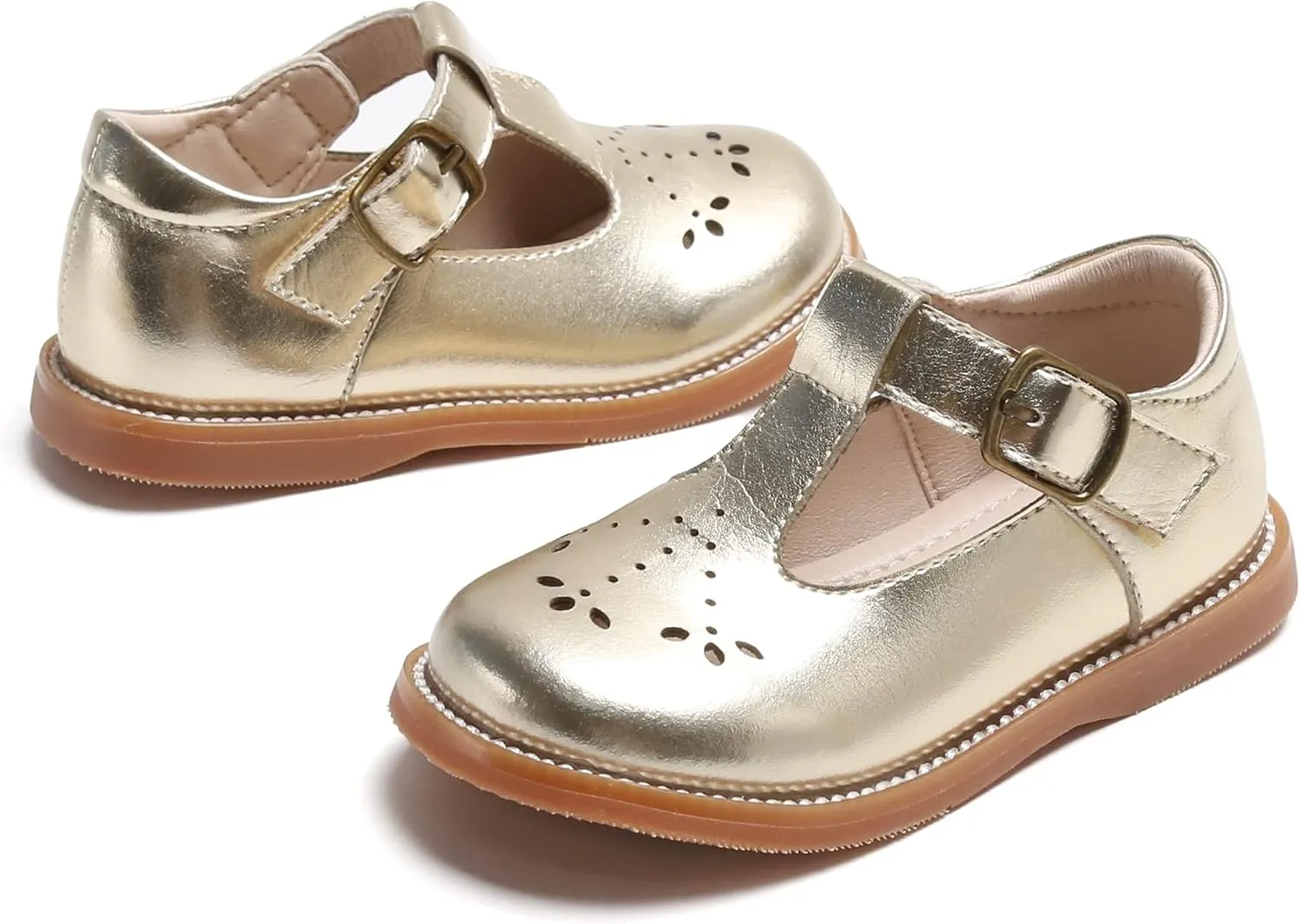 GINFIVE Toddler Girls Dress Shoes Little Kids Flats School Mary Janes Shoes