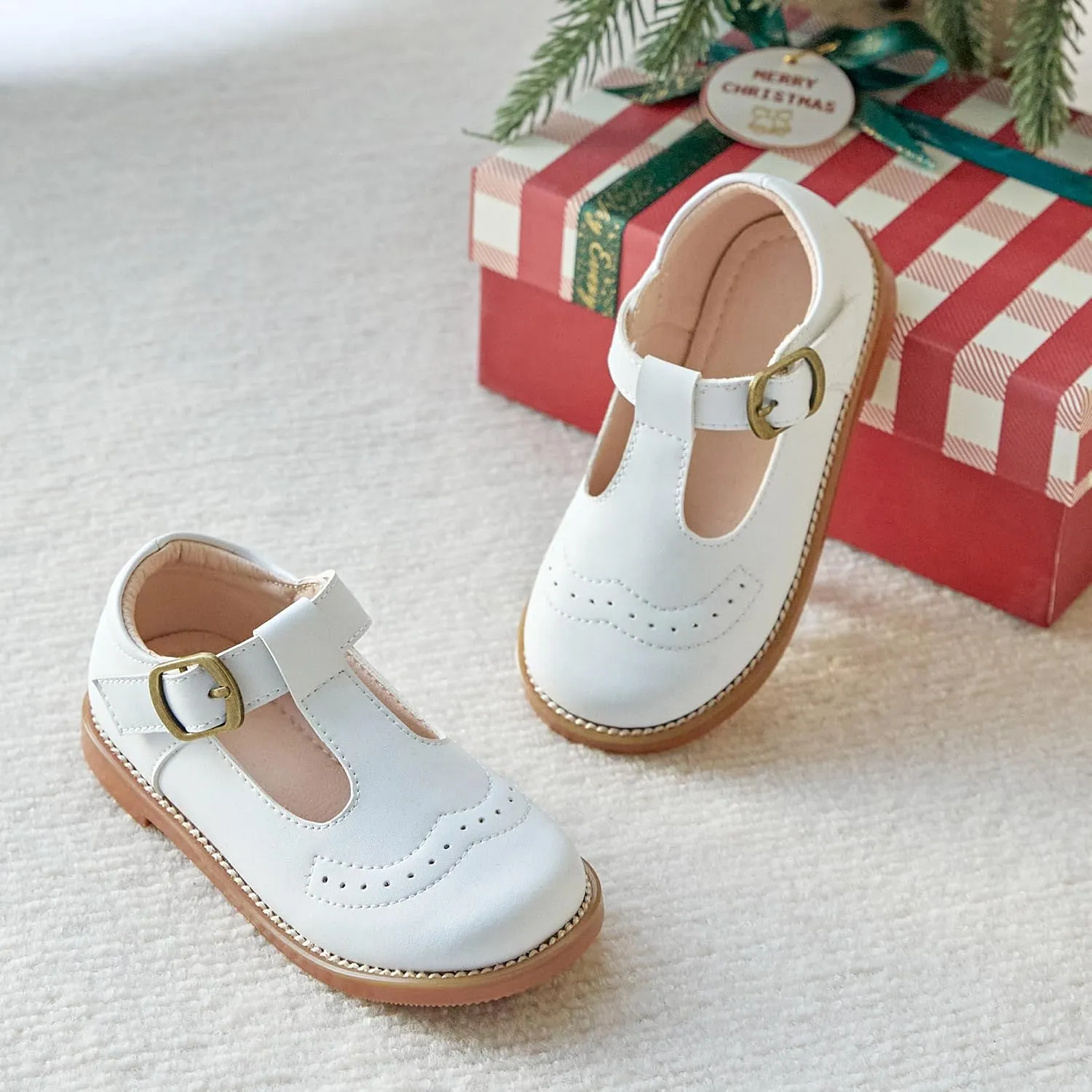 GINFIVE Toddler Girls Dress Shoes Little Kids Oxfords Flats School Mary Janes Shoes