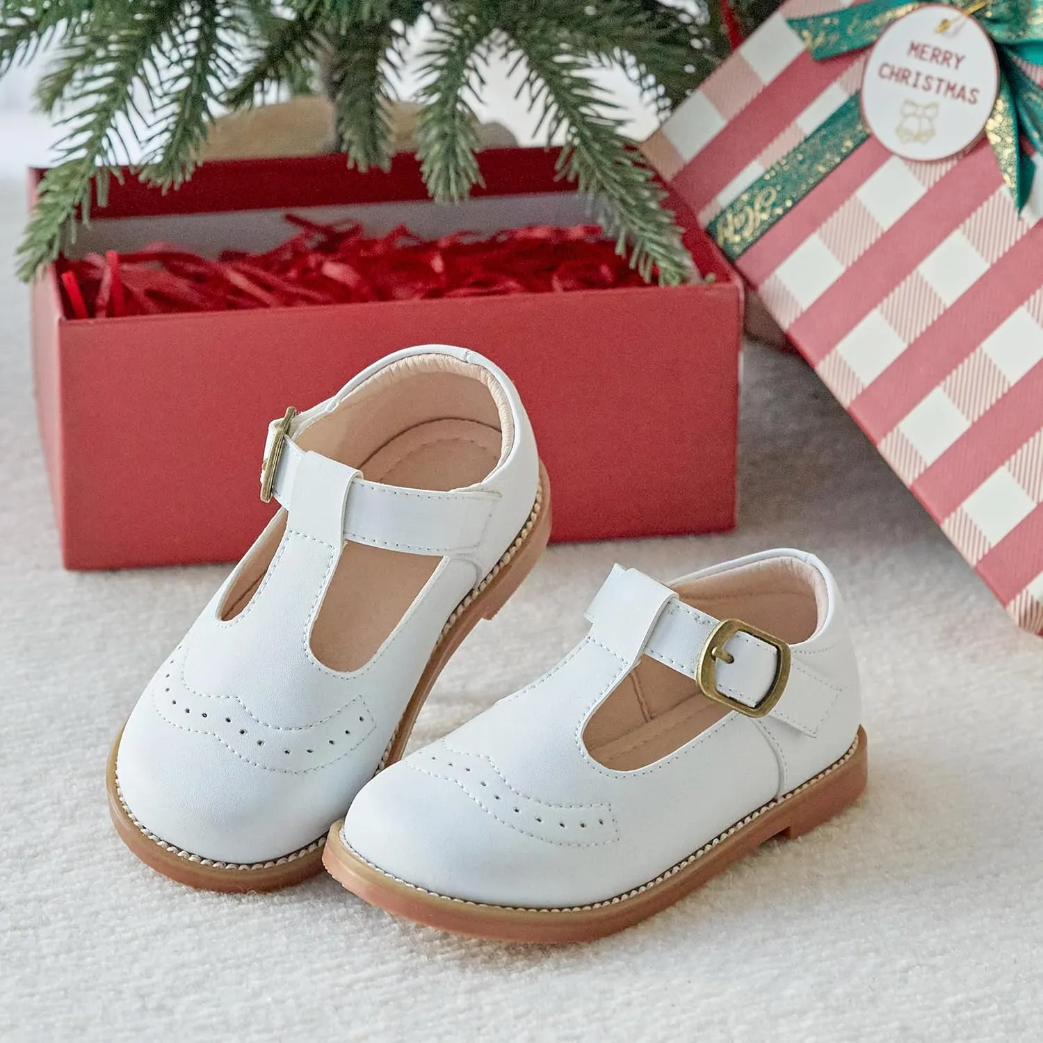 GINFIVE Toddler Girls Dress Shoes Little Kids Oxfords Flats School Mary Janes Shoes
