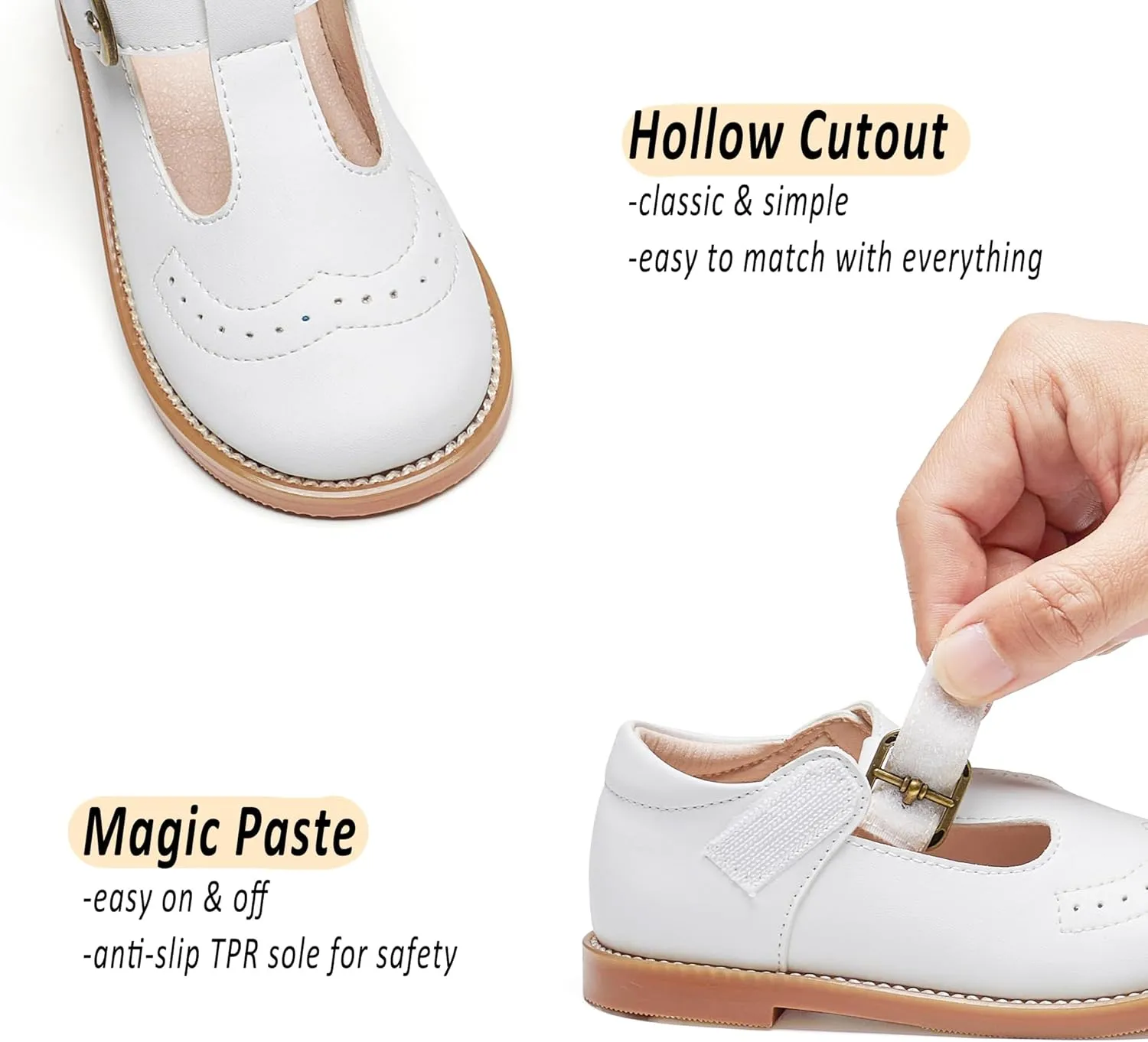 GINFIVE Toddler Girls Dress Shoes Little Kids Oxfords Flats School Mary Janes Shoes