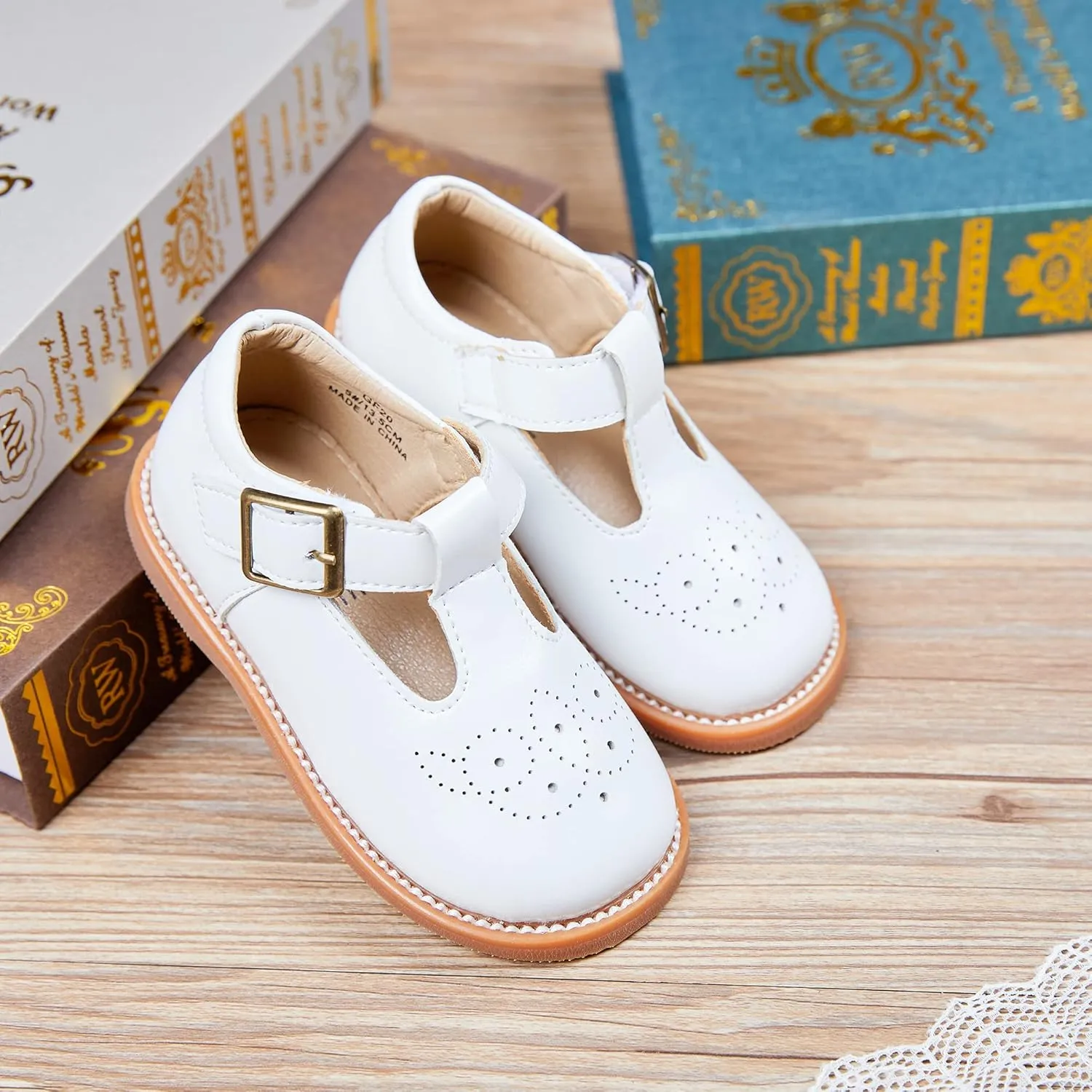 GINFIVE Toddler Little Girls Mary Janes Flats Girls Dress Shoes Kids Shoes