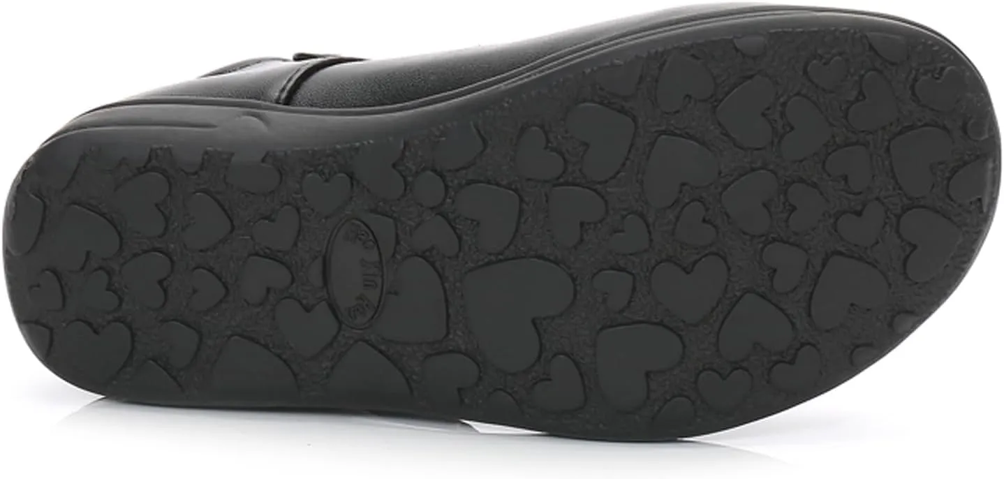 Girls Black School Uniform Dress Mary Jane Shoes Ballet Flats(Toddler/Little/Big Kid)