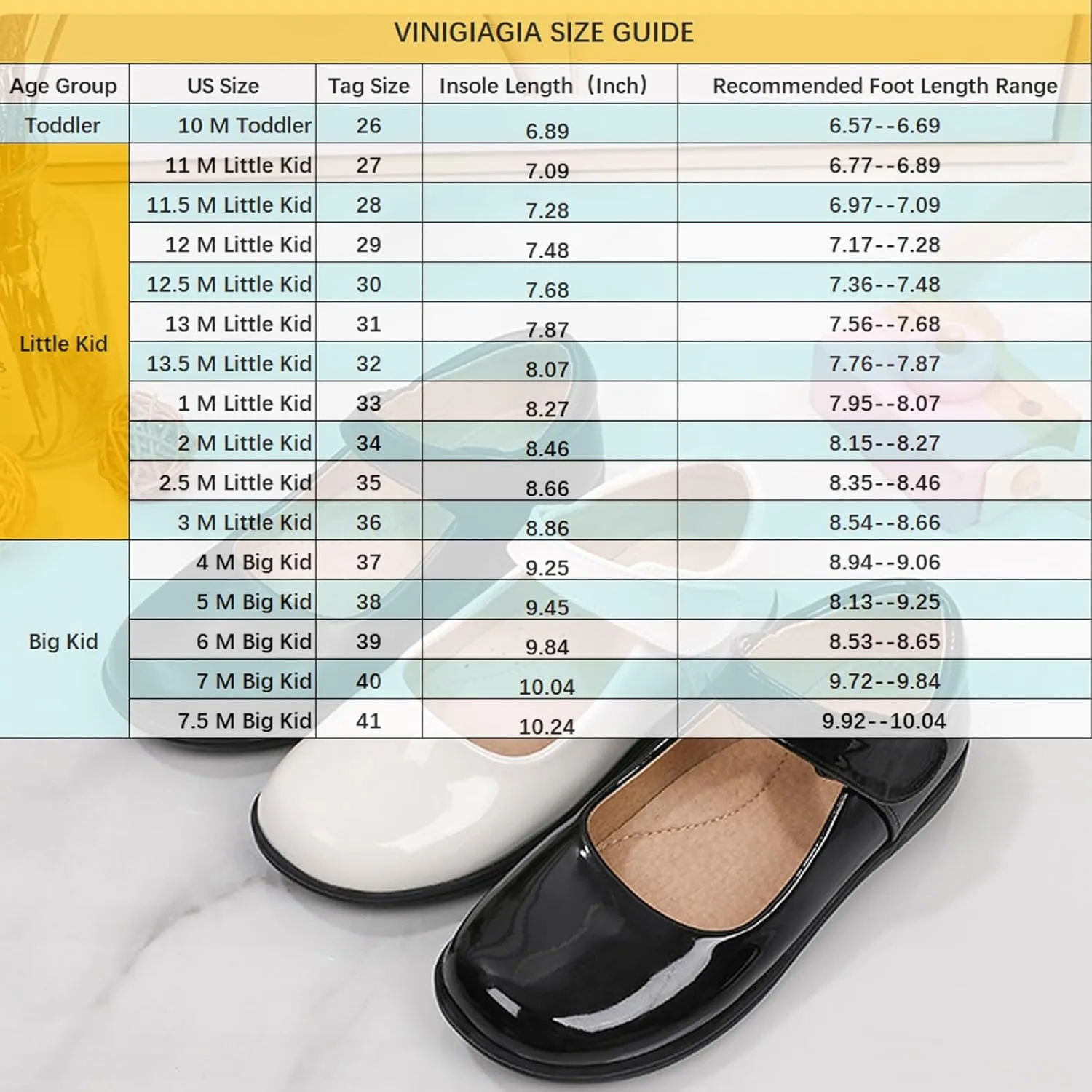 Girls Black School Uniform Dress Mary Jane Shoes Ballet Flats(Toddler/Little/Big Kid)