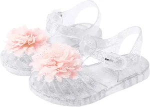 Girls Jelly Sandals Toddler Flower Princess Sandals Shoes Mary Jane Jelly Shoes Kids Summer Casual Water Beach Flat Sandal