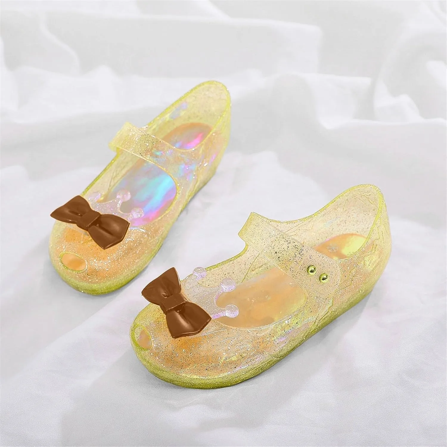 Girls Princess Mary Jane Flats for Dress Up Dance Party Cosplay Jelly Shoes Fancy Princess Flat Sandals Summer Flats Sandals