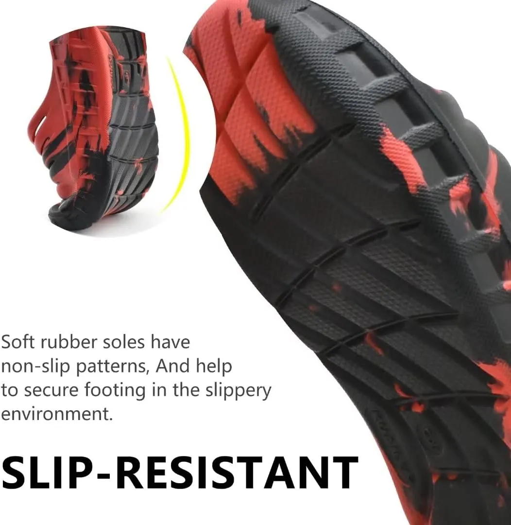 GPOS Mens Sport Recovery Sandals Plantar Fasciitis Thick Cushion Slides Sandals Lightweight Comfort Orthotic Slippers