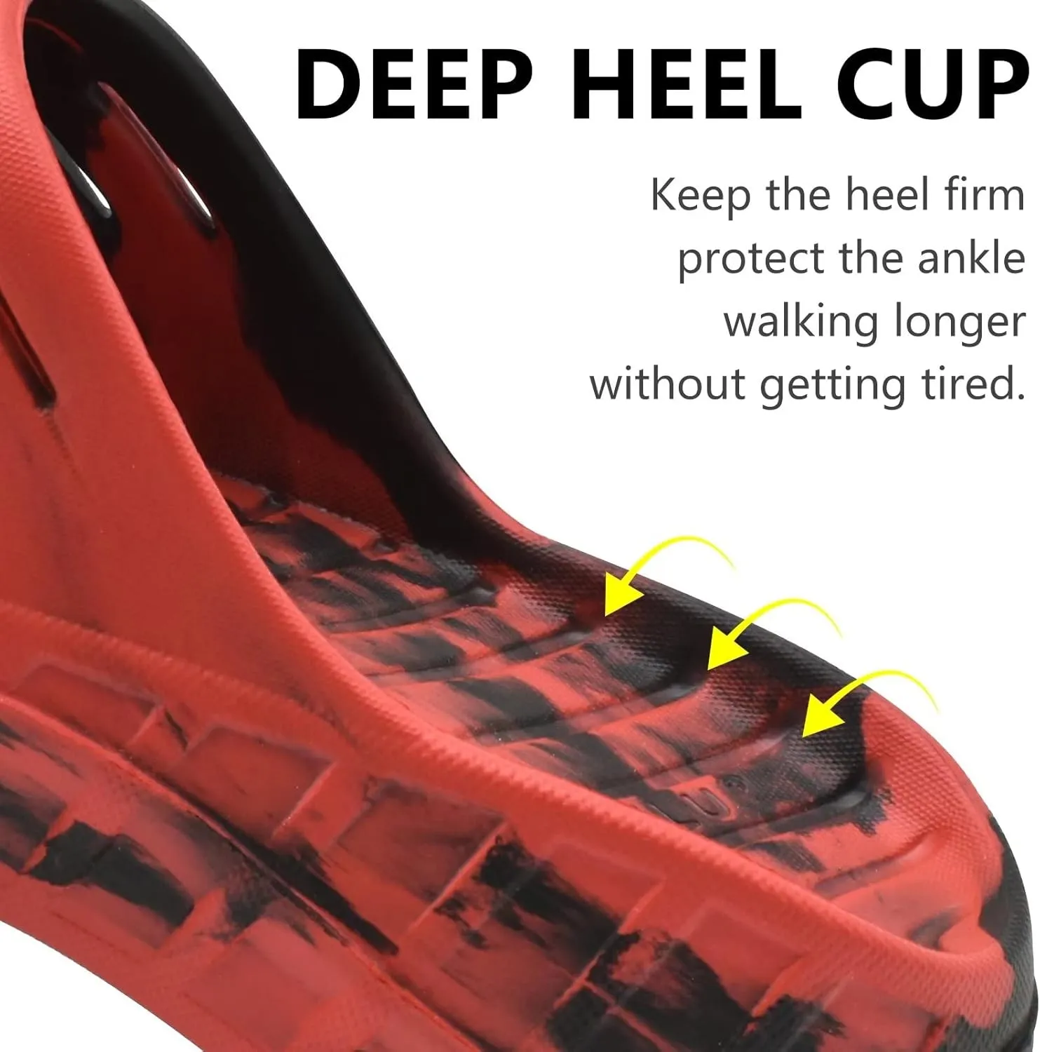 GPOS Mens Sport Recovery Sandals Plantar Fasciitis Thick Cushion Slides Sandals Lightweight Comfort Orthotic Slippers