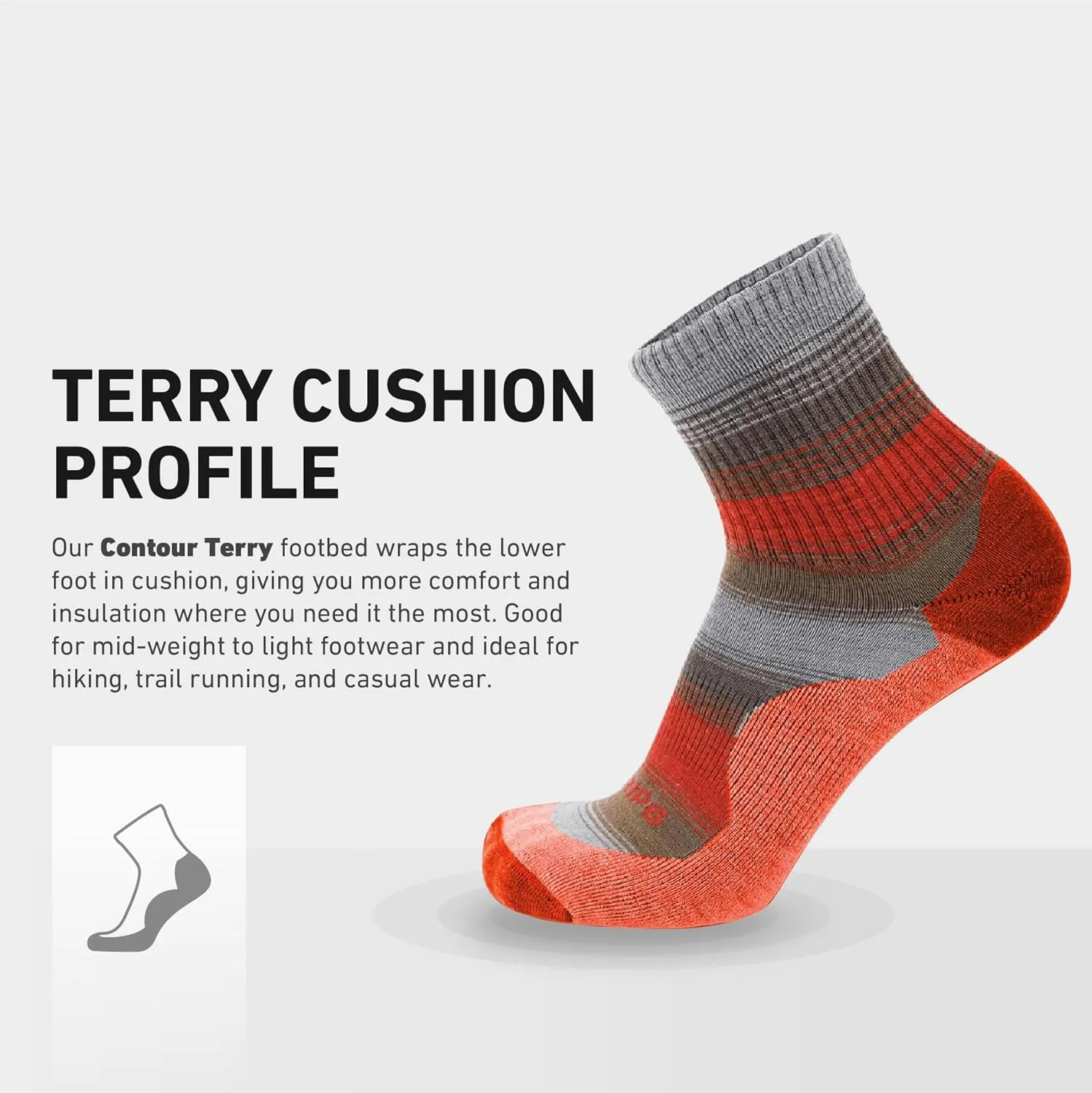 GRIP6 Wool Micro-Crew Socks: Lightweight Wool Socks for Hiking, All Day Comfort - Wicking Crew Socks for Men and Women