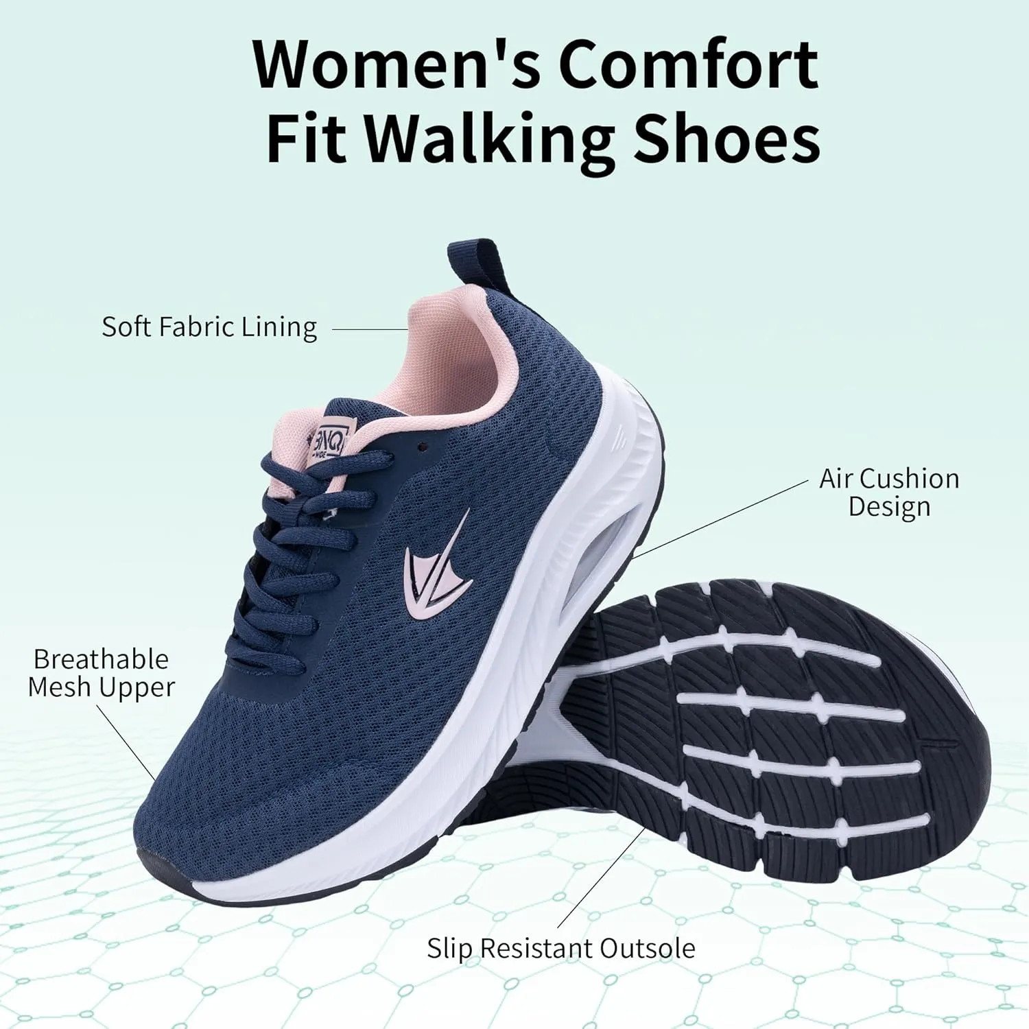Gyeice Wide Toe Box Shoes Women Walking Shoes Arch Support Orthotic Sneakers Comfortable Tennis Shoes for Plantar Fasciitis Foot Pain Relief US Size 6-11