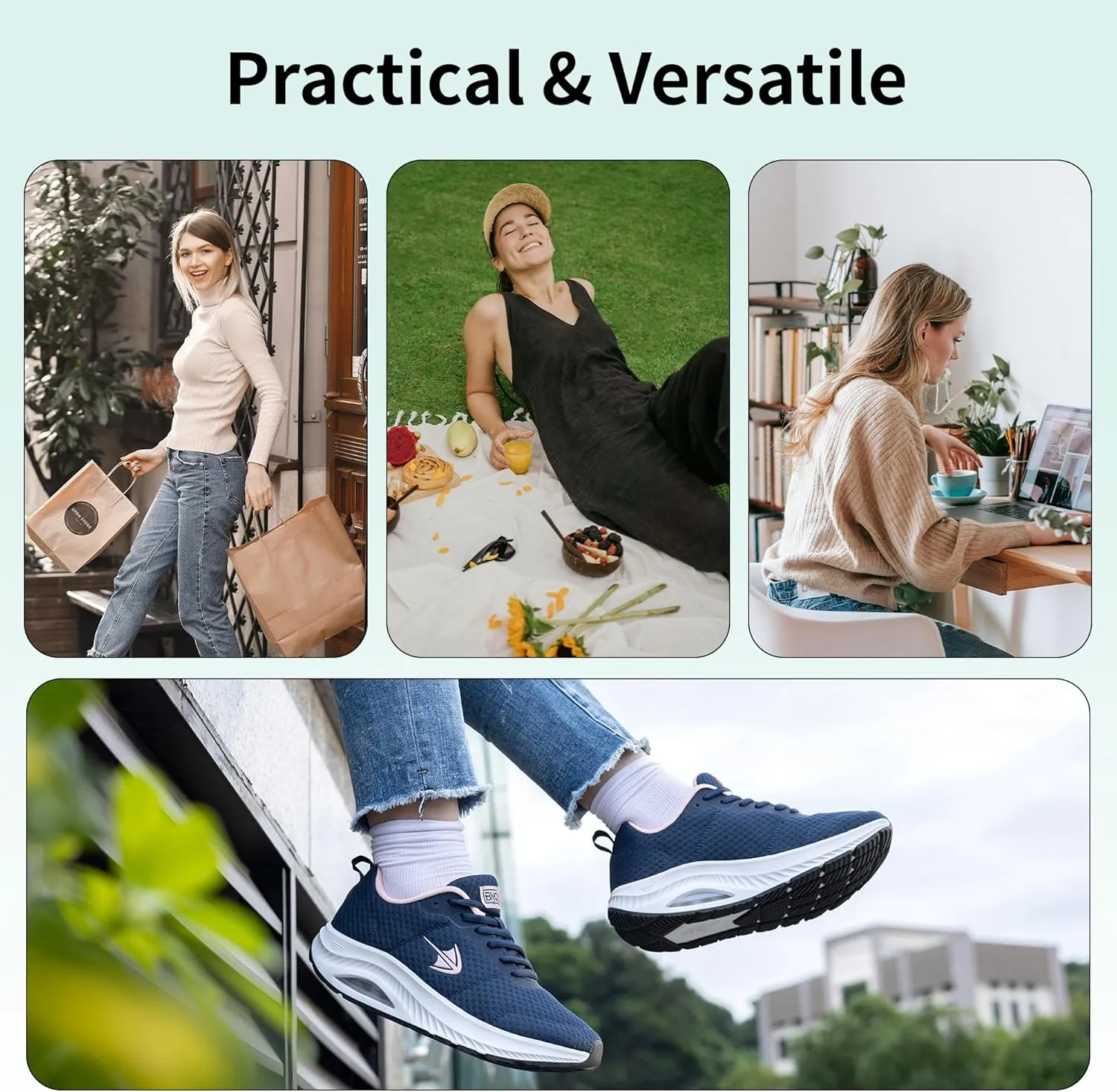 Gyeice Wide Toe Box Shoes Women Walking Shoes Arch Support Orthotic Sneakers Comfortable Tennis Shoes for Plantar Fasciitis Foot Pain Relief US Size 6-11