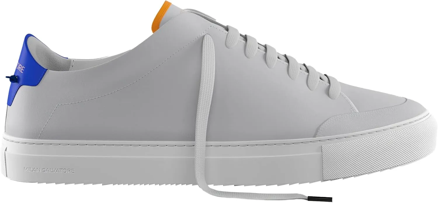 Handmade Men's Grigio Everyday Sneaker| Grigio Sneakers Shoes for Men - Classic Premium Italian Leather Walking & Casual Fashion Sneakers Shoes with Comfort Lace Up